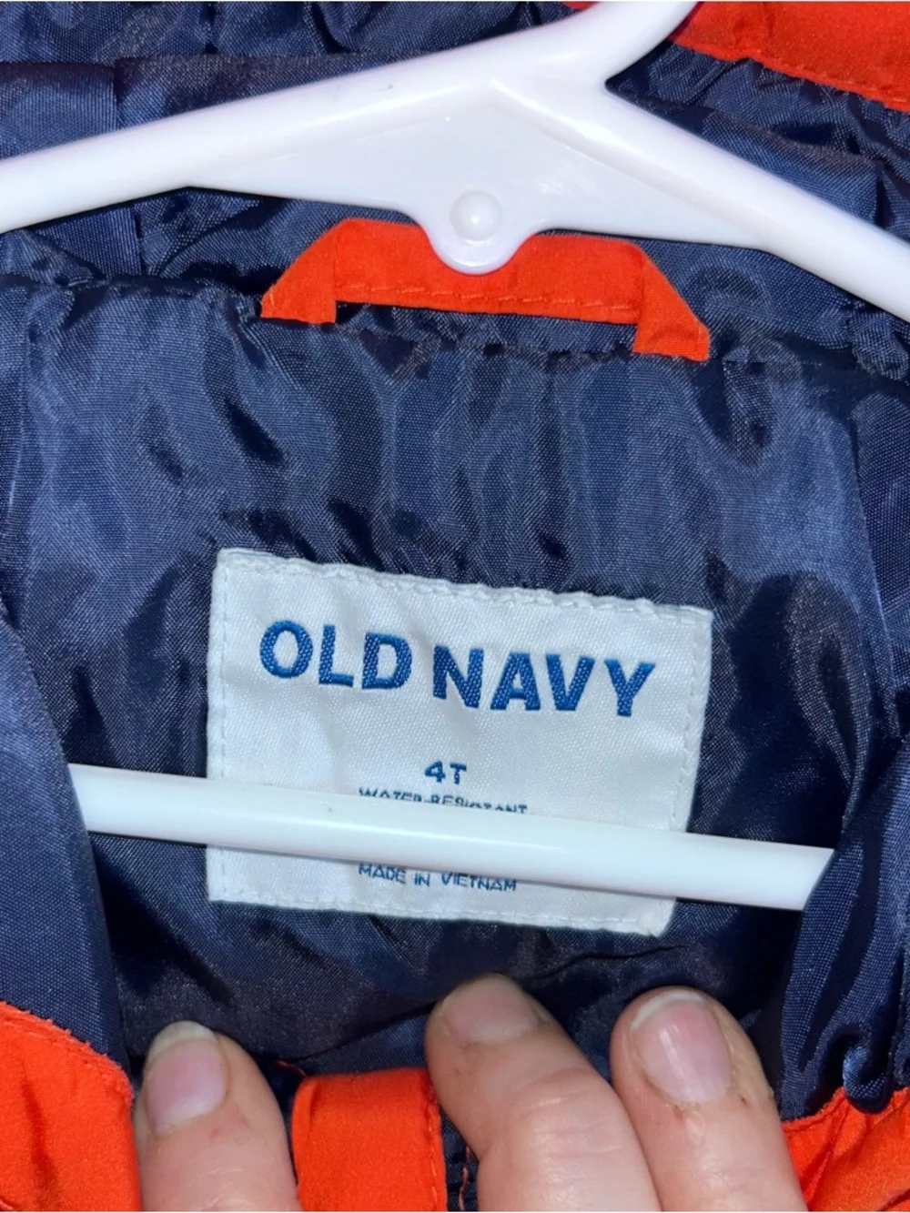 Old Navy Navy and Orange Kids' Hooded Jacket